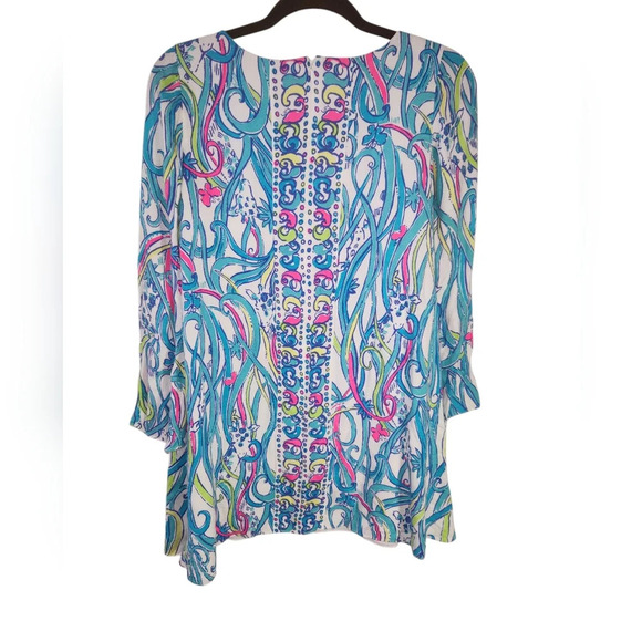 Lilly Pulitzer Colette Tunic Dress in Giraffe‎ Print Bell Sleeve xxs - Picture 6 of 7
